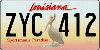 LA license plate ZYC412