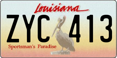 LA license plate ZYC413