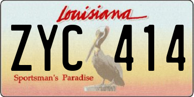 LA license plate ZYC414