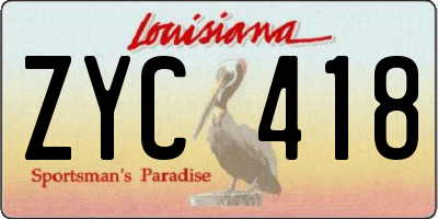 LA license plate ZYC418
