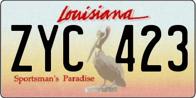 LA license plate ZYC423