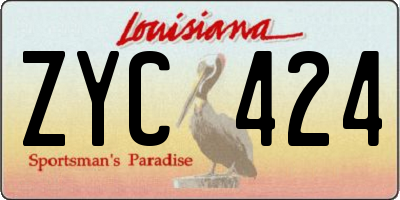 LA license plate ZYC424