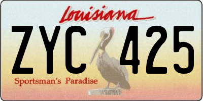 LA license plate ZYC425