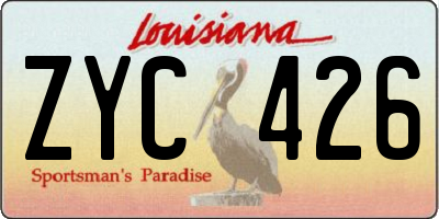 LA license plate ZYC426