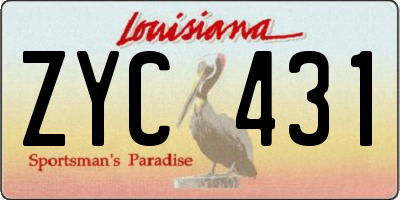 LA license plate ZYC431