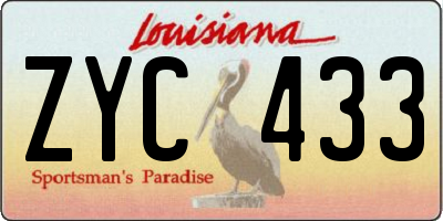 LA license plate ZYC433