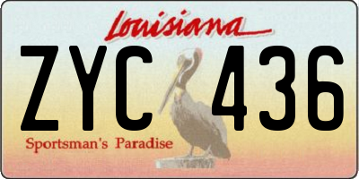 LA license plate ZYC436