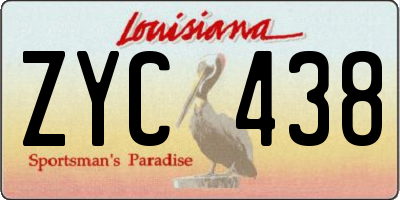 LA license plate ZYC438
