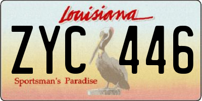 LA license plate ZYC446