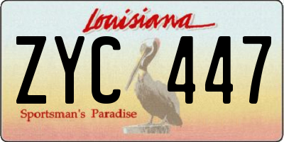 LA license plate ZYC447