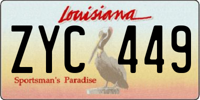 LA license plate ZYC449