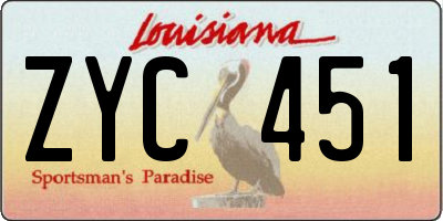 LA license plate ZYC451