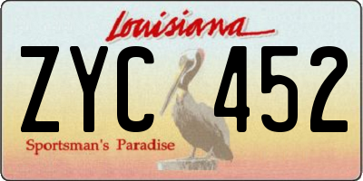 LA license plate ZYC452