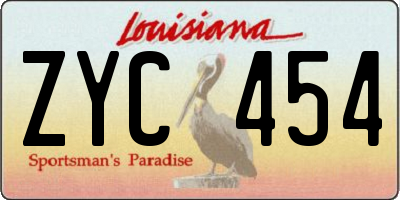 LA license plate ZYC454