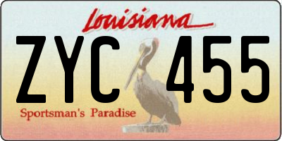 LA license plate ZYC455