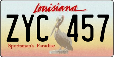 LA license plate ZYC457