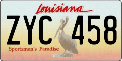LA license plate ZYC458