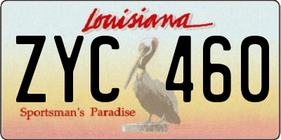 LA license plate ZYC460