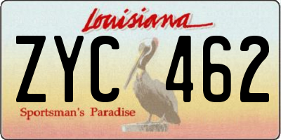 LA license plate ZYC462