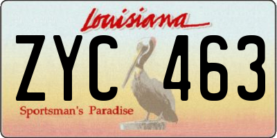 LA license plate ZYC463