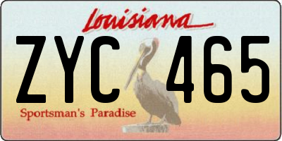 LA license plate ZYC465