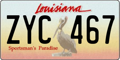 LA license plate ZYC467