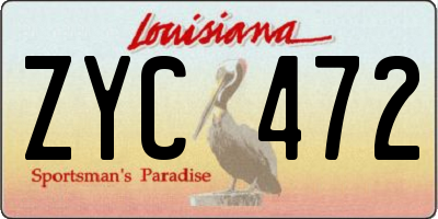 LA license plate ZYC472