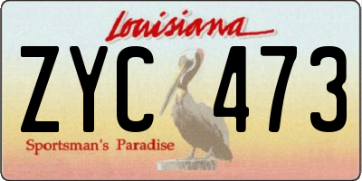 LA license plate ZYC473