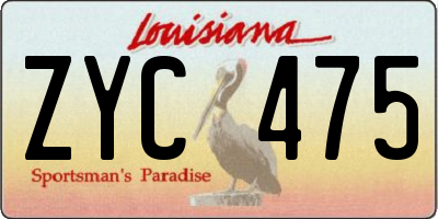 LA license plate ZYC475