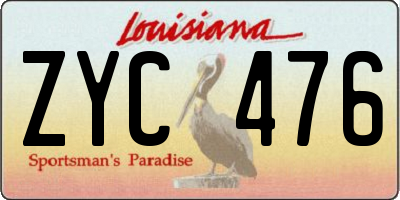 LA license plate ZYC476