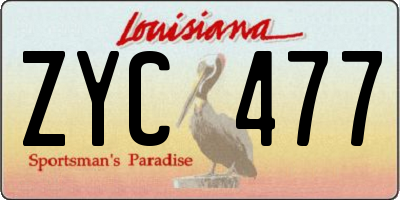 LA license plate ZYC477