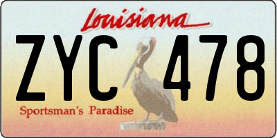 LA license plate ZYC478