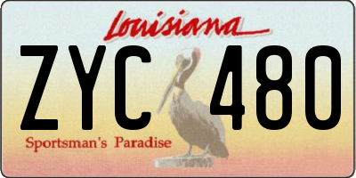LA license plate ZYC480