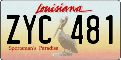 LA license plate ZYC481