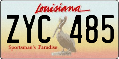 LA license plate ZYC485
