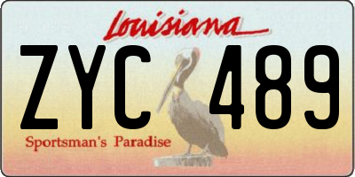 LA license plate ZYC489