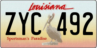 LA license plate ZYC492