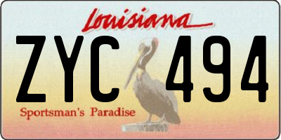 LA license plate ZYC494