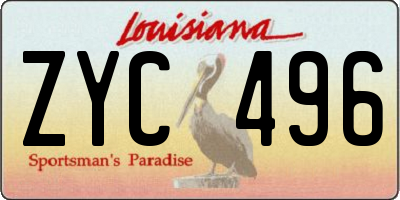 LA license plate ZYC496