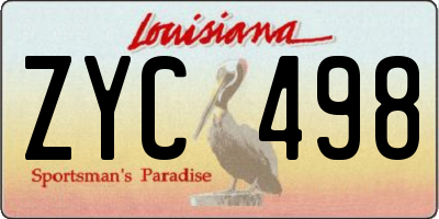 LA license plate ZYC498