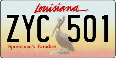 LA license plate ZYC501