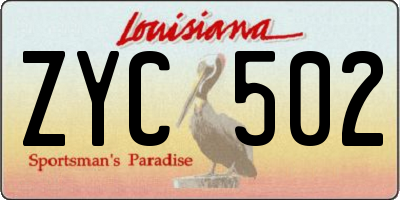 LA license plate ZYC502