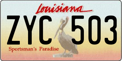 LA license plate ZYC503