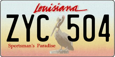 LA license plate ZYC504