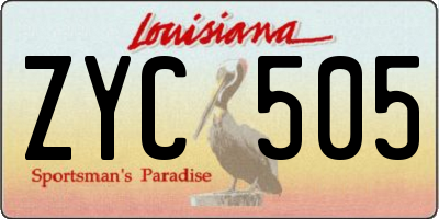 LA license plate ZYC505