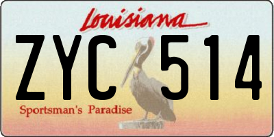 LA license plate ZYC514