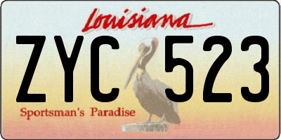LA license plate ZYC523