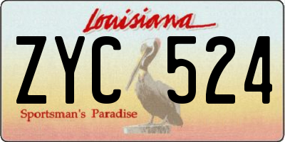 LA license plate ZYC524