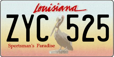 LA license plate ZYC525