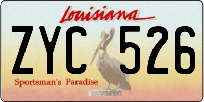 LA license plate ZYC526